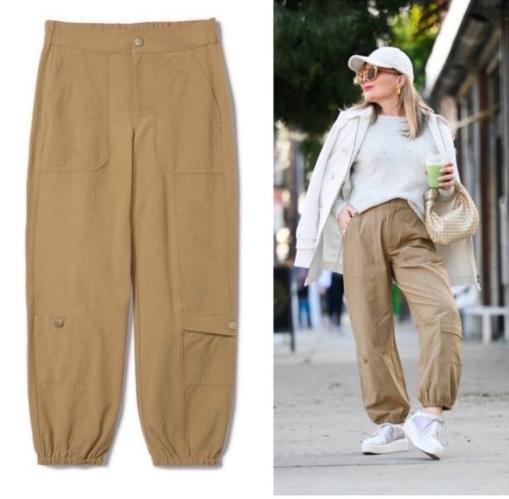 Cabi Galaxy Cargo Pants Women’s Size Extra Small #6480 Cropped Tan Pockets